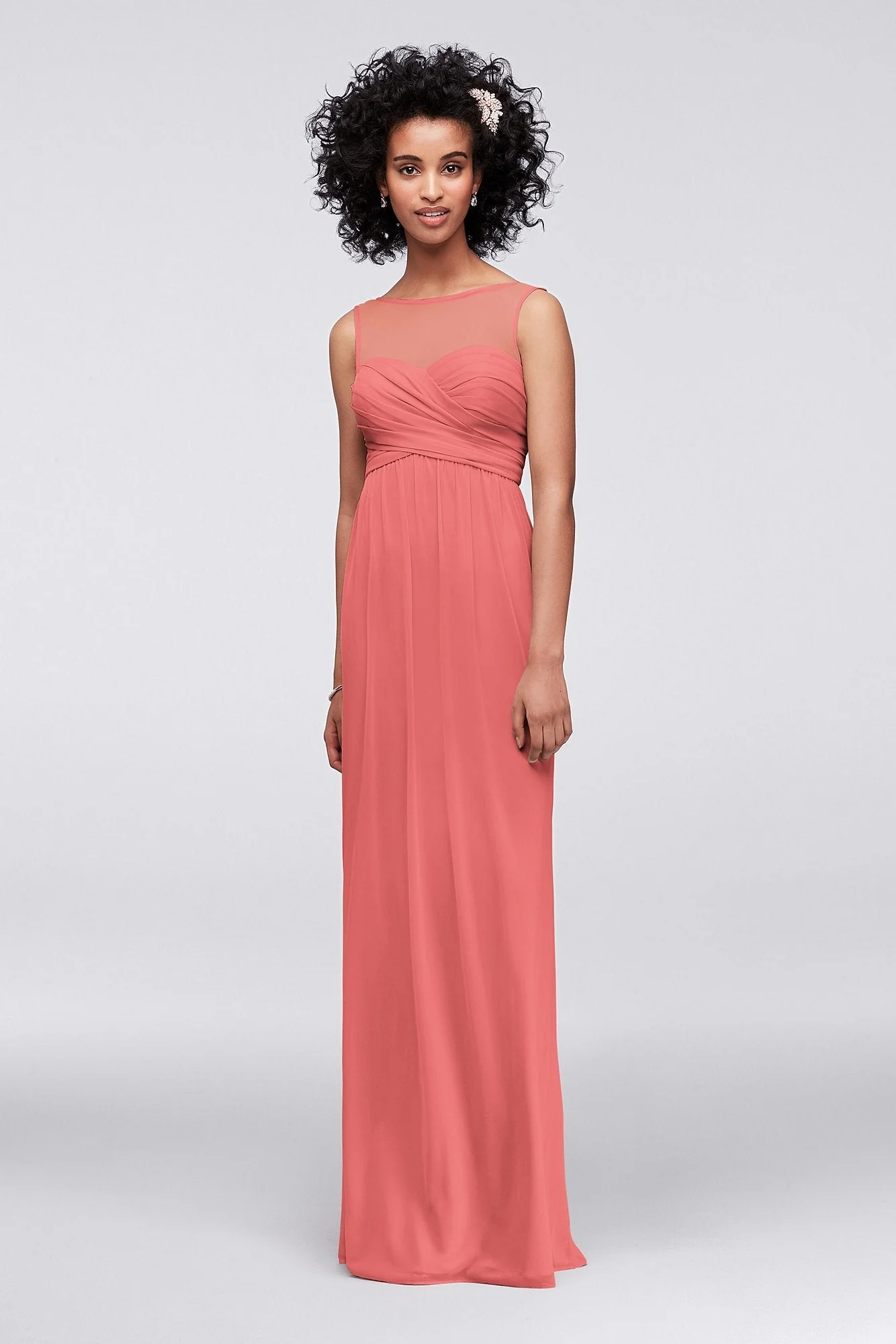Long Mesh Dress with Illusion Sweetheart Neckline - Image 68