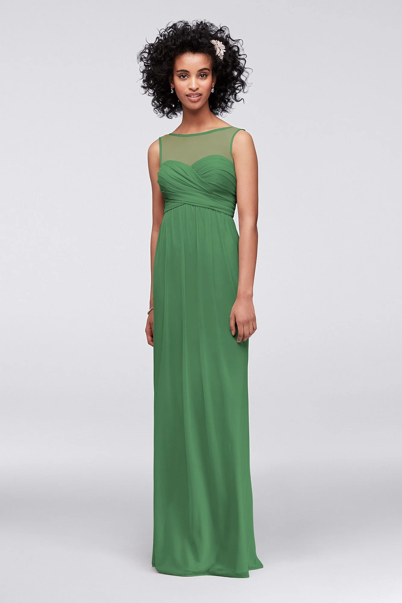 Long Mesh Dress with Illusion Sweetheart Neckline - Image 69