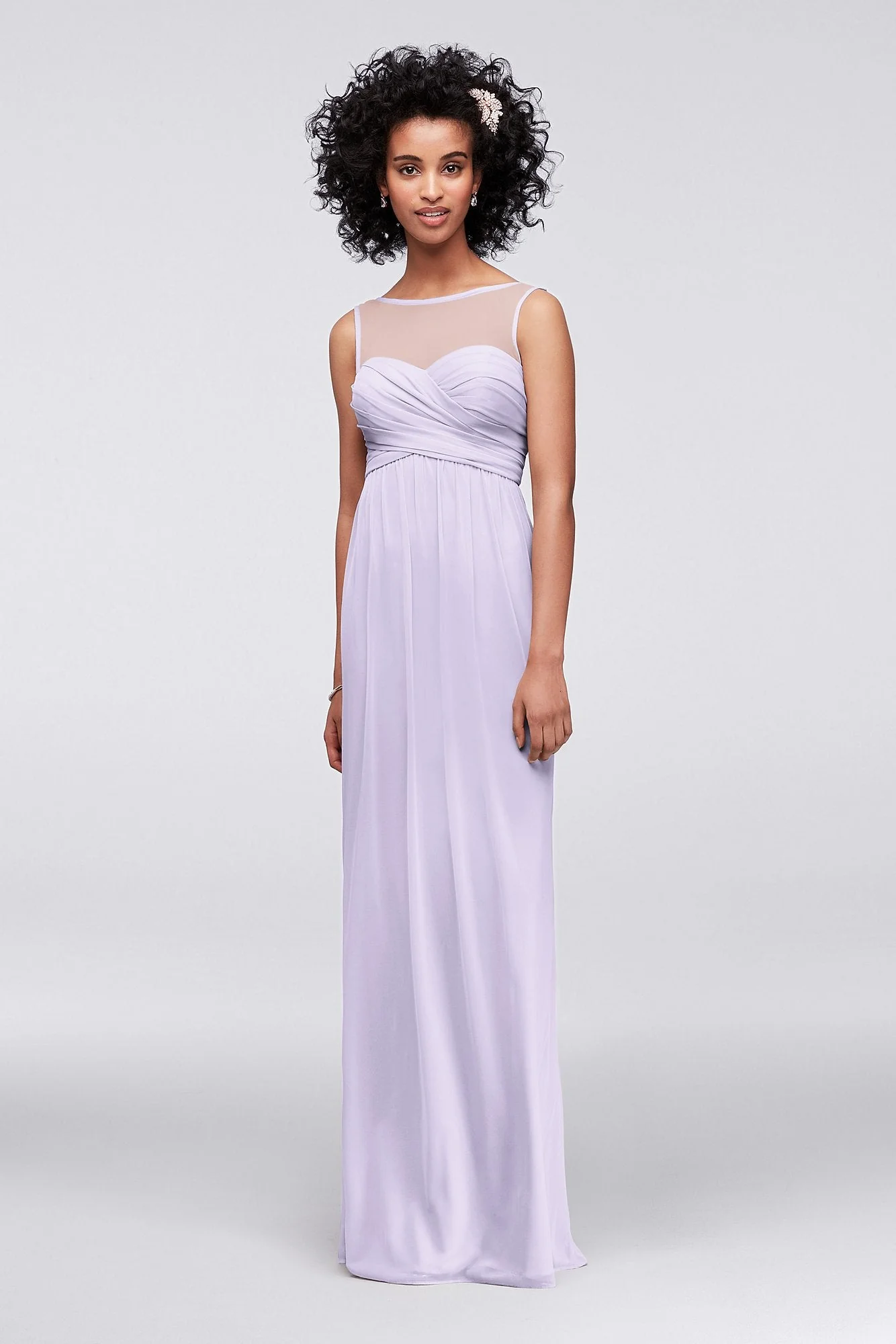 Long Mesh Dress with Illusion Sweetheart Neckline - Image 70