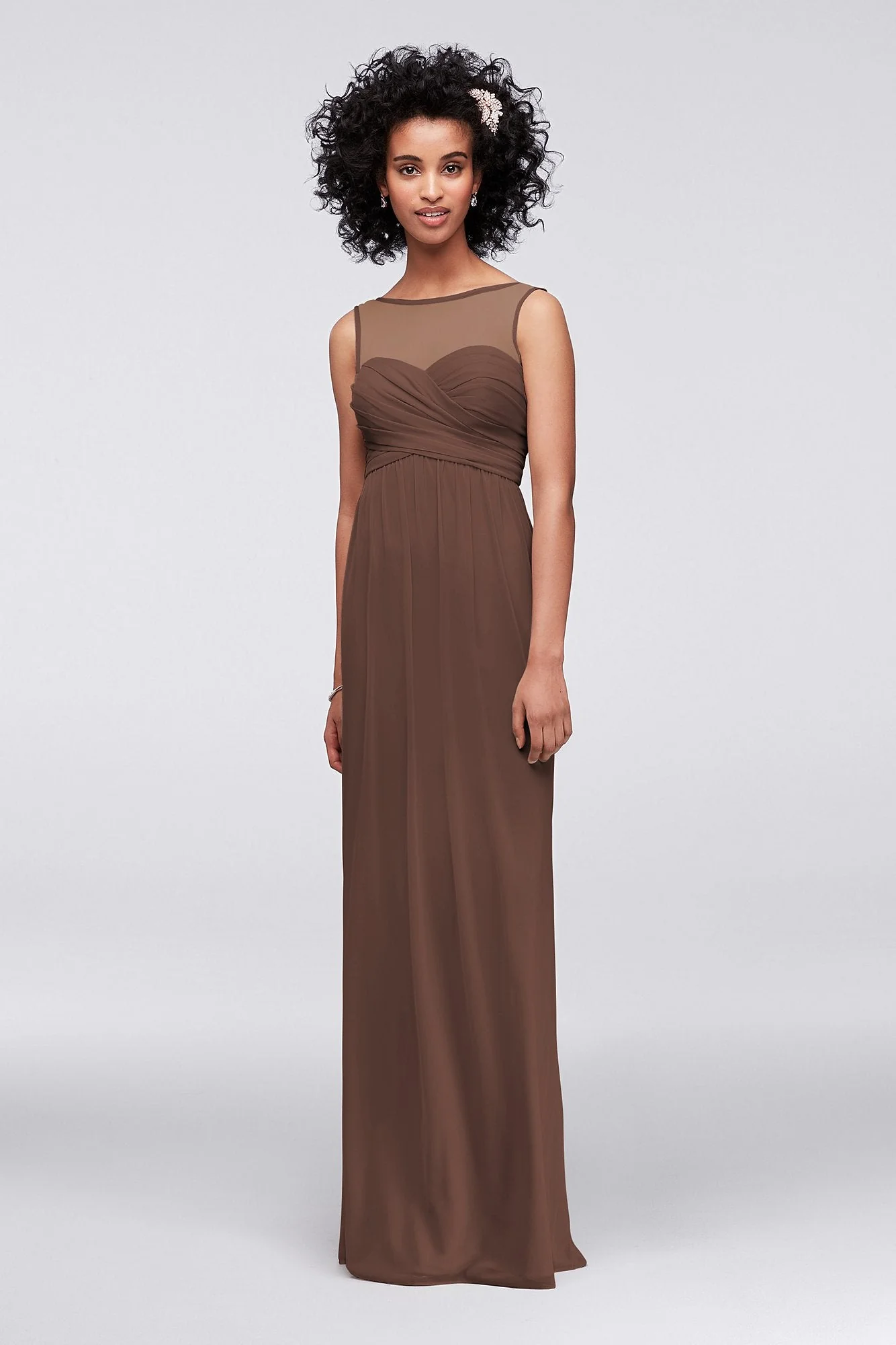 Long Mesh Dress with Illusion Sweetheart Neckline - Image 73