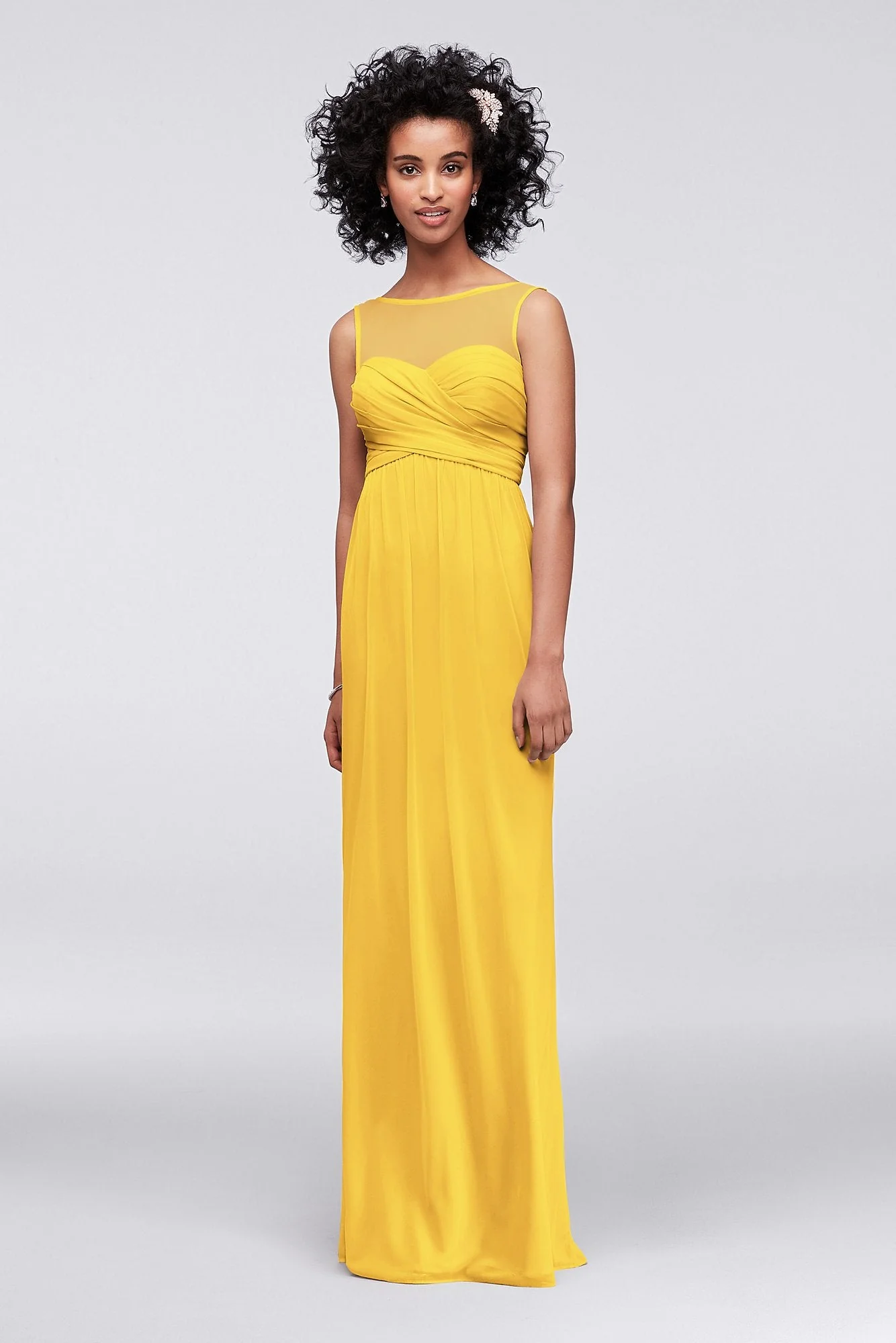Long Mesh Dress with Illusion Sweetheart Neckline - Image 75