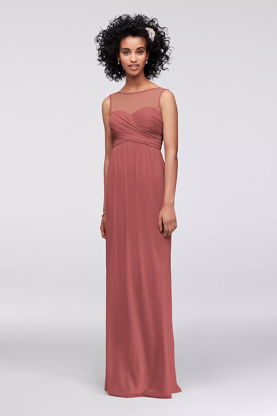 Long Mesh Dress with Illusion Sweetheart Neckline - Image 77