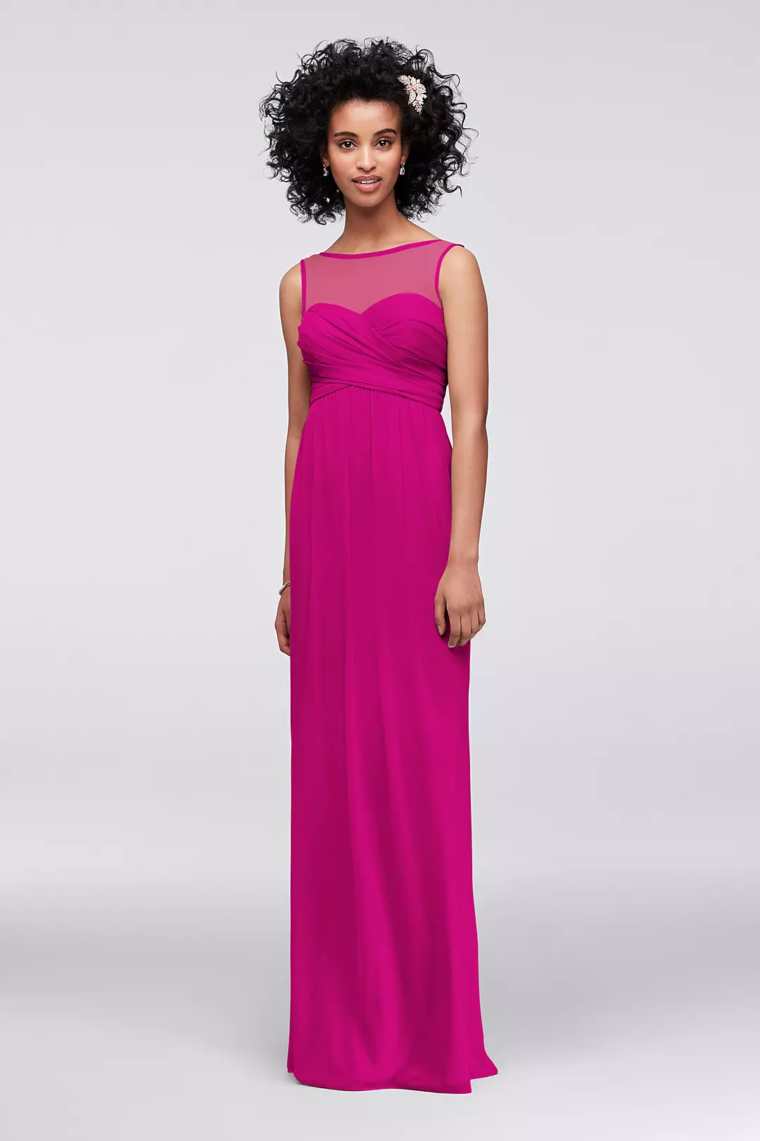 Long Mesh Dress with Illusion Sweetheart Neckline - Image 78