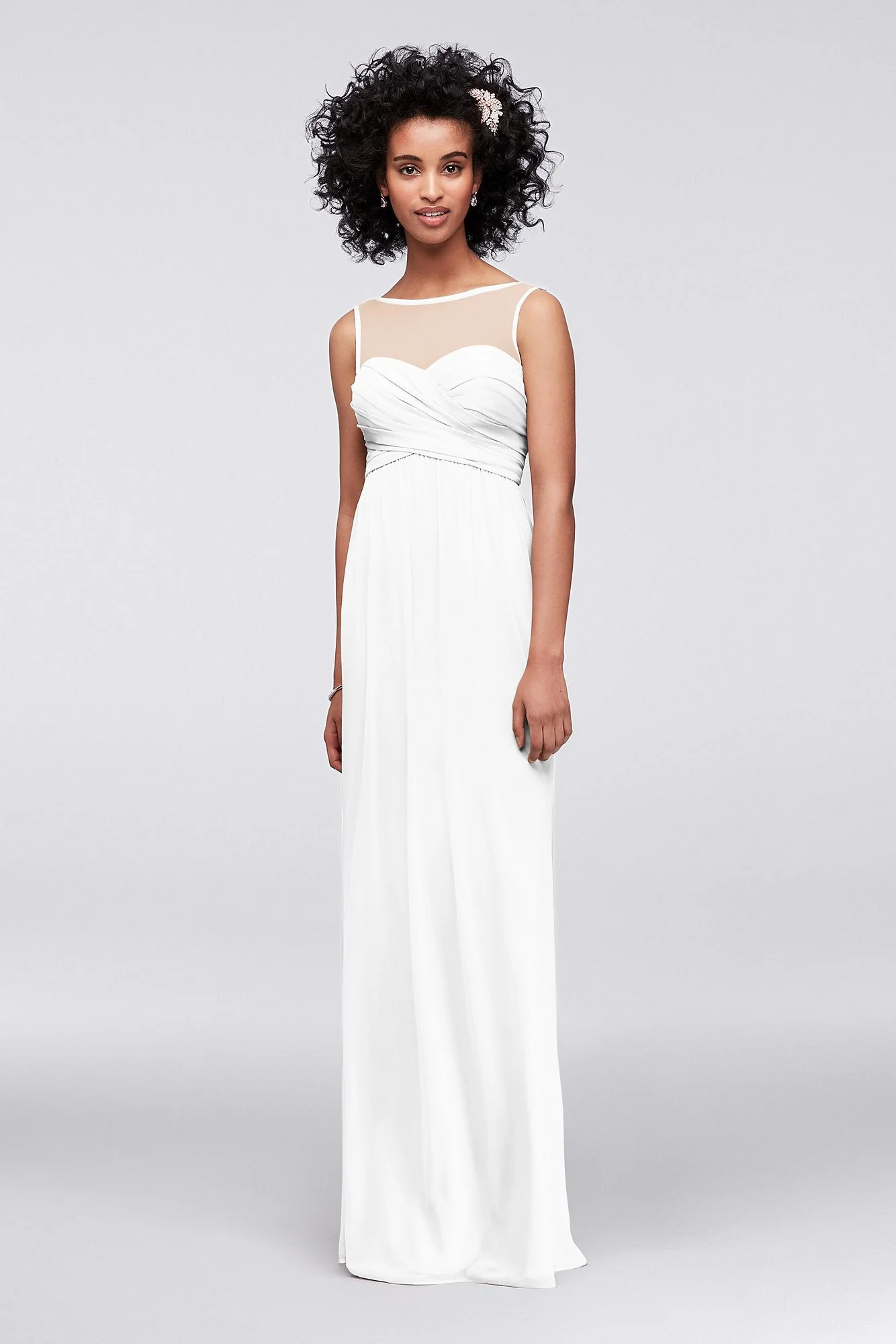 Long Mesh Dress with Illusion Sweetheart Neckline - Image 81