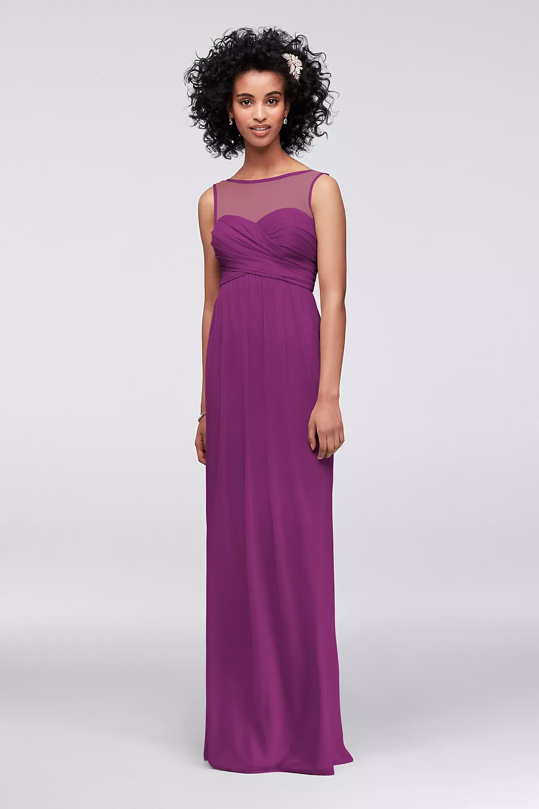Long Mesh Dress with Illusion Sweetheart Neckline - Image 82