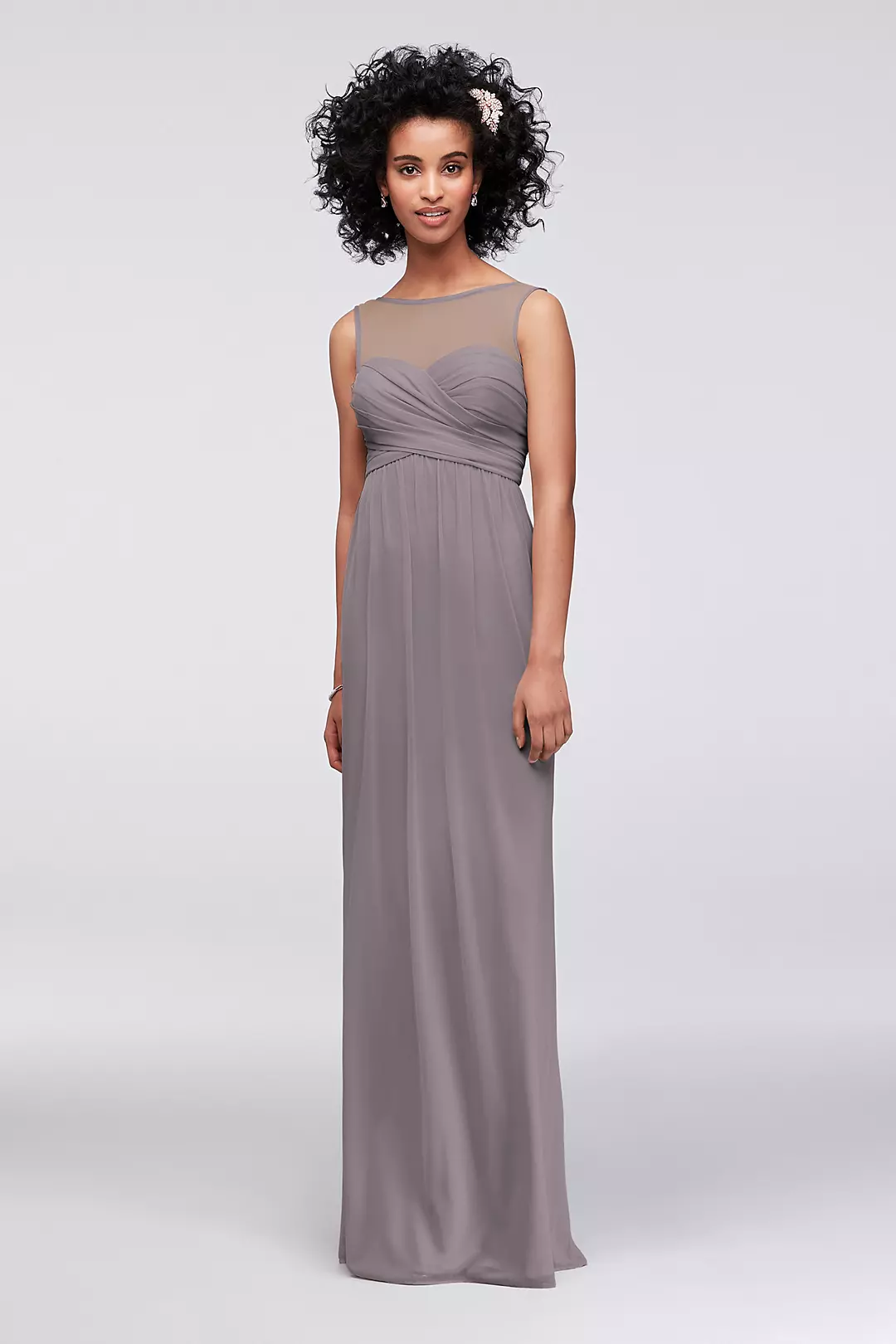 Long Mesh Dress with Illusion Sweetheart Neckline - Image 88