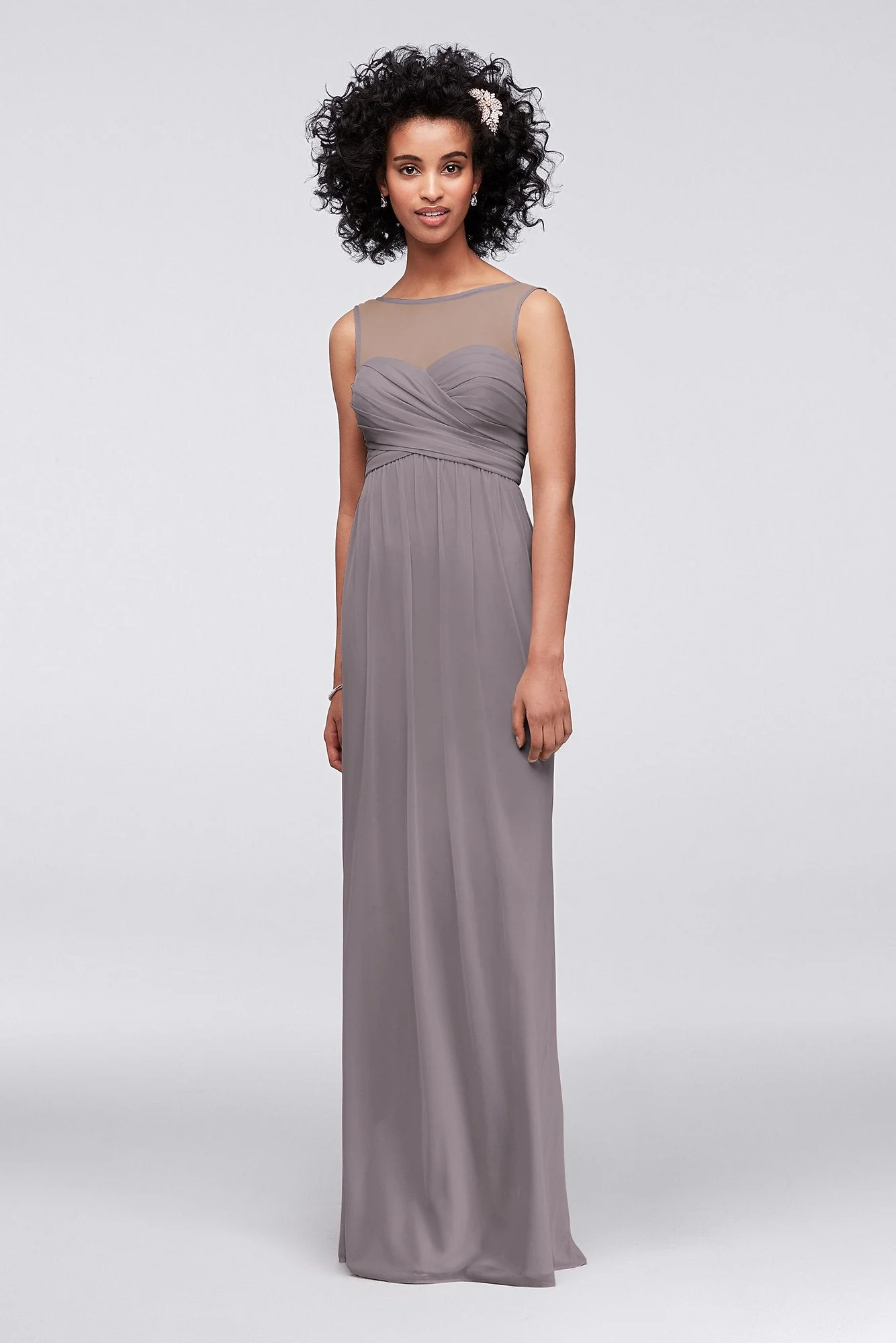 Long Mesh Dress with Illusion Sweetheart Neckline - Image 89