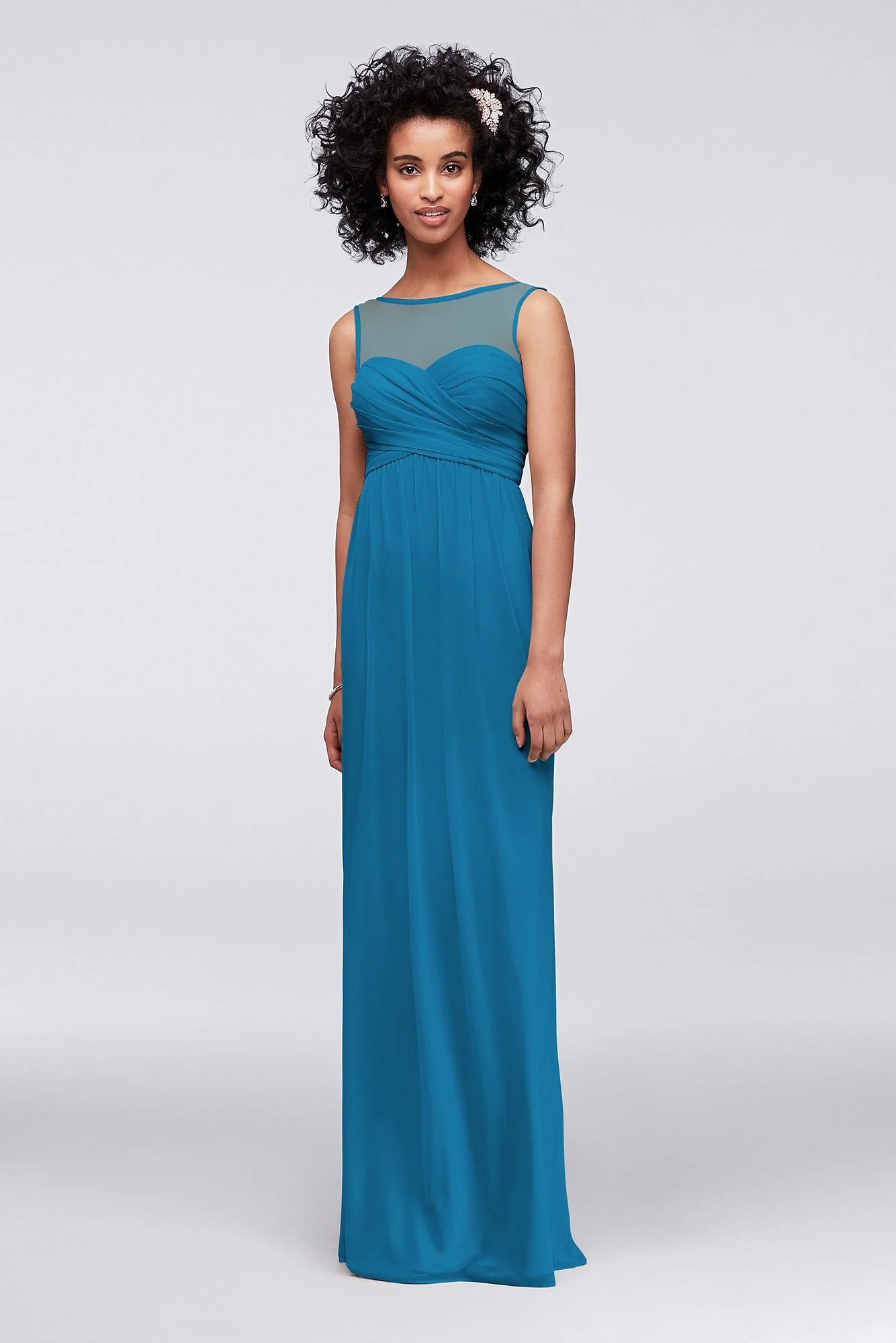 Long Mesh Dress with Illusion Sweetheart Neckline - Image 91