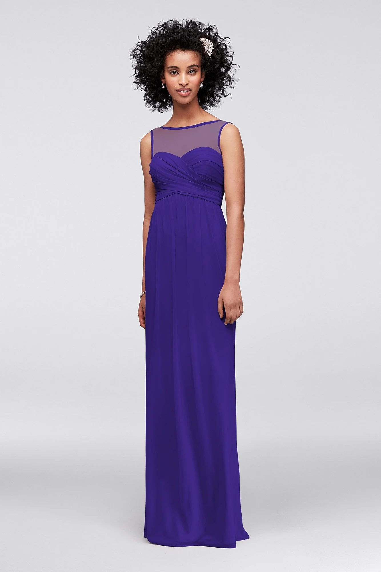 Long Mesh Dress with Illusion Sweetheart Neckline - Image 92
