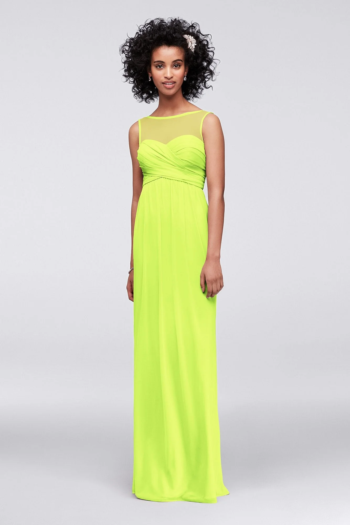 Long Mesh Dress with Illusion Sweetheart Neckline - Image 94
