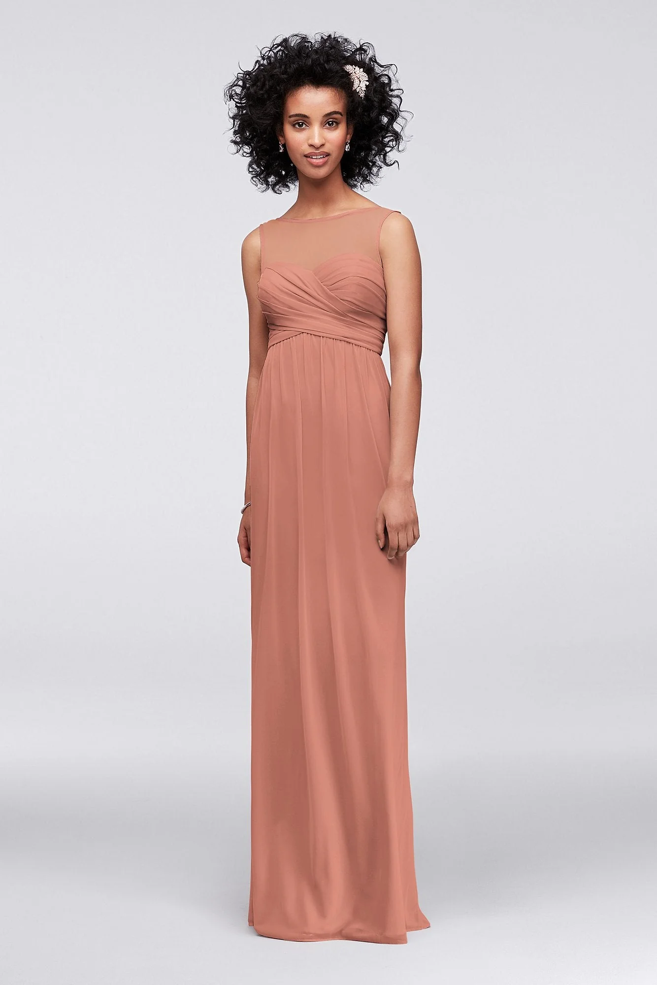Long Mesh Dress with Illusion Sweetheart Neckline - Image 98