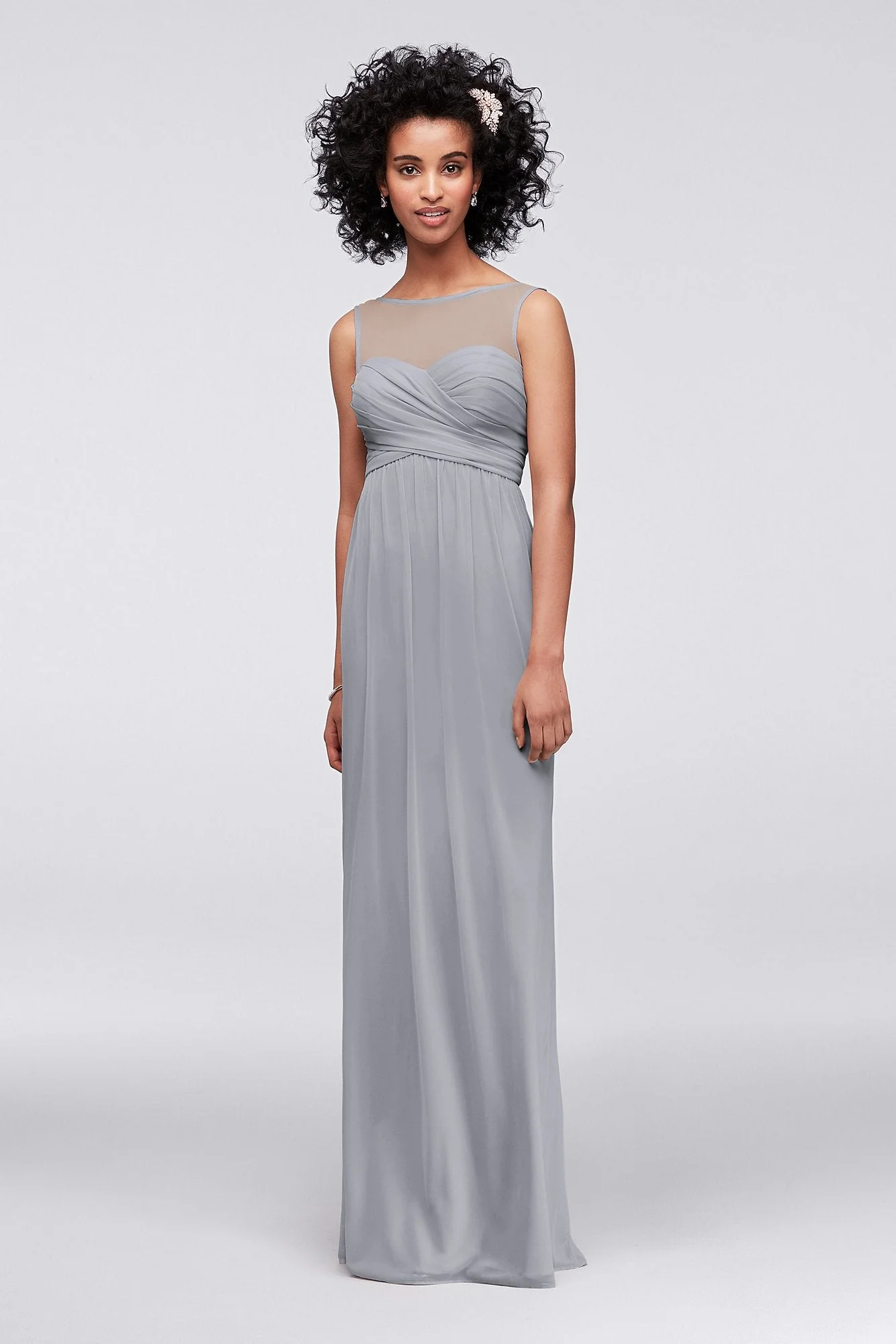 Long Mesh Dress with Illusion Sweetheart Neckline - Image 99