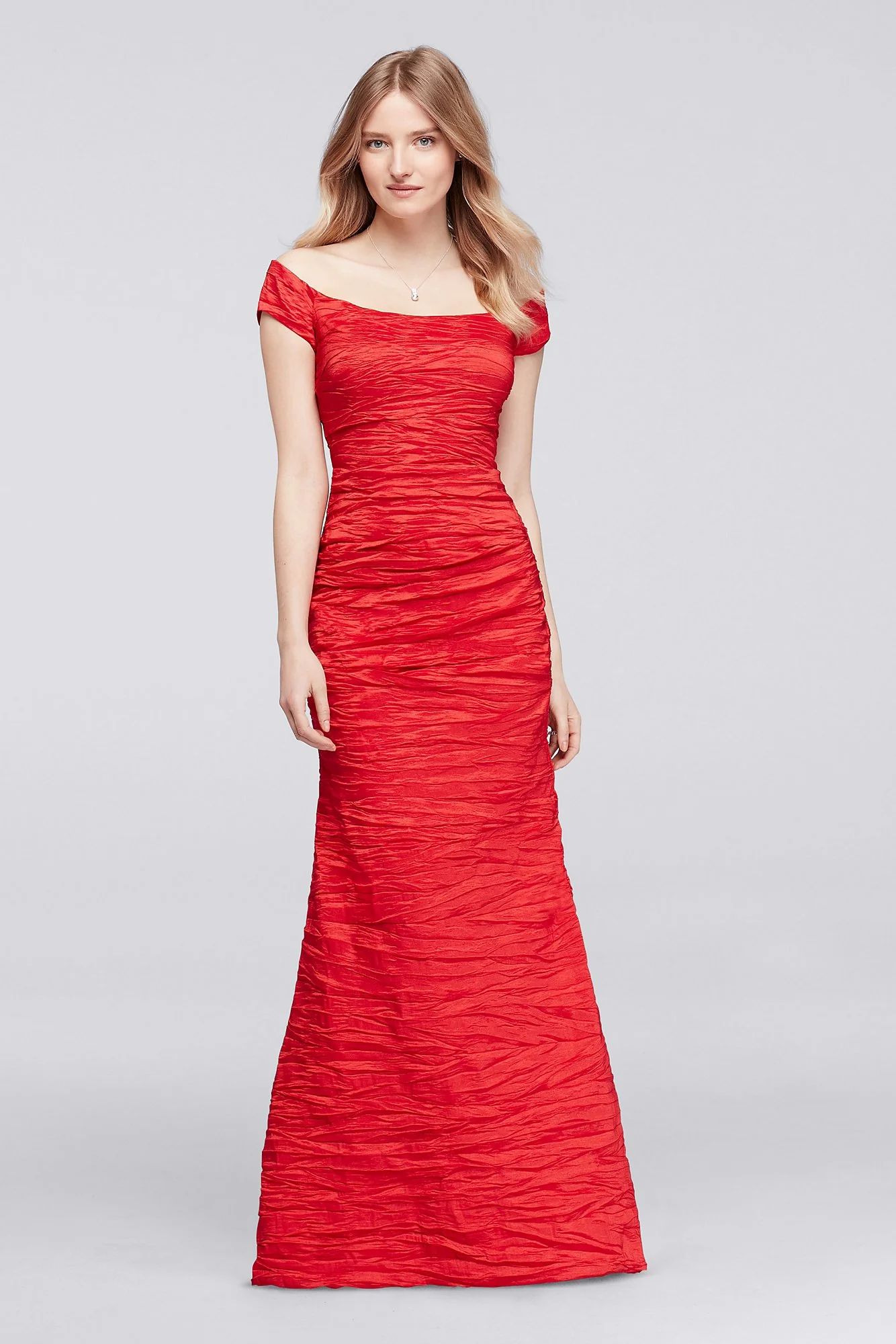 Long Mother of the Bride Crushed Taffeta Dress - Image 4