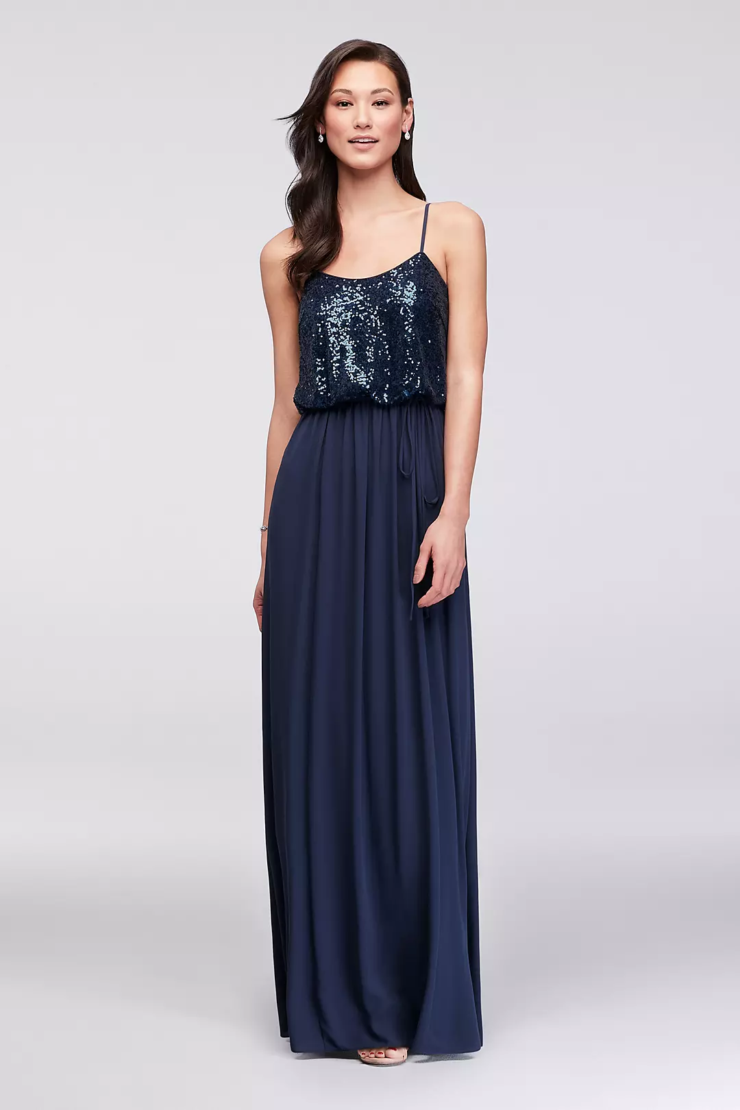 Long Sequin Blouson Bridesmaid Dress - Image 21