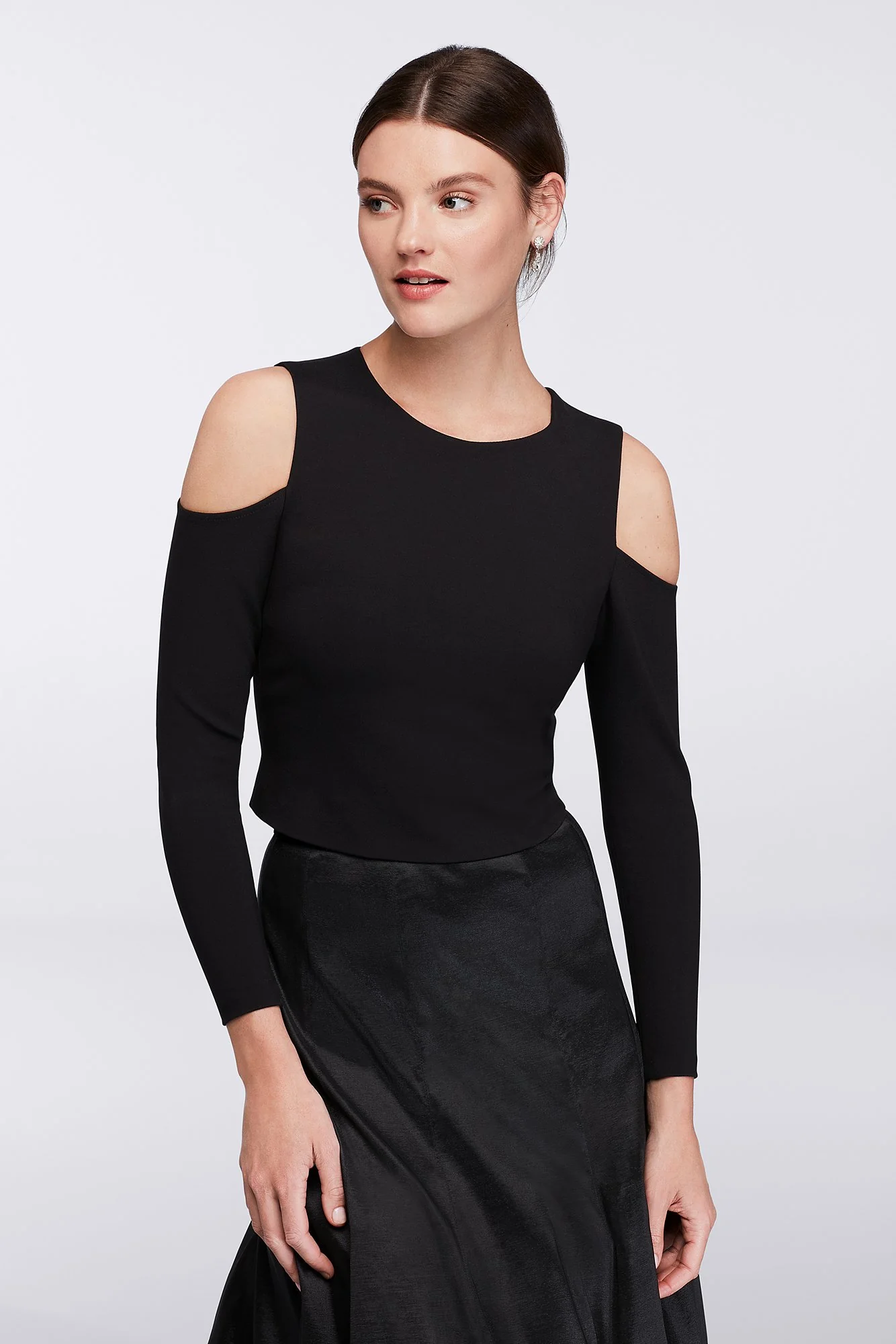 Long-Sleeve Cold-Shoulder Crop Top