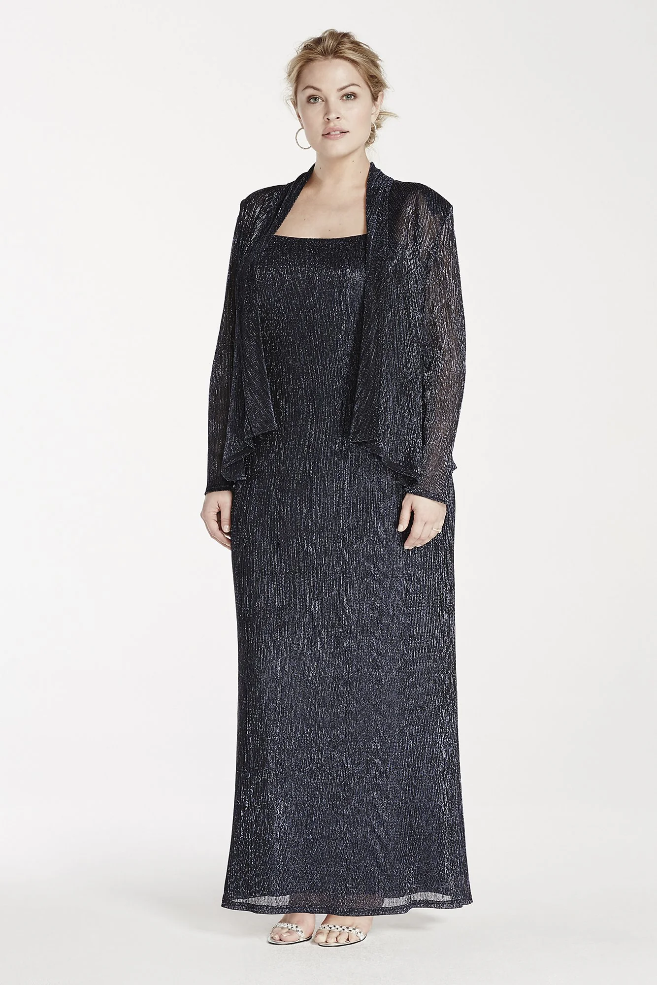 Long Sleeve Jacket with Metallic Crinkle - Image 2