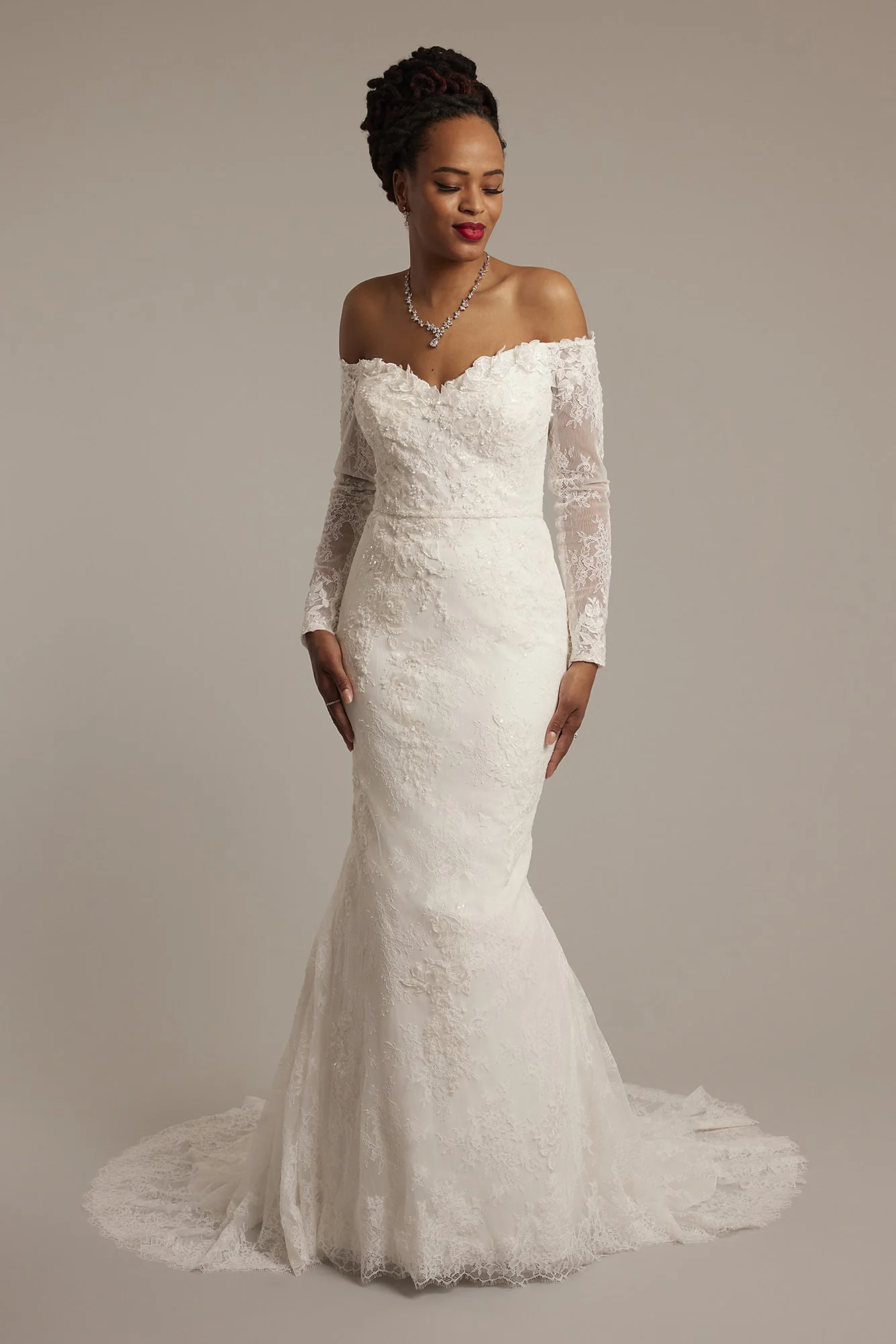Long Sleeve Lace Mermaid Wedding Dress