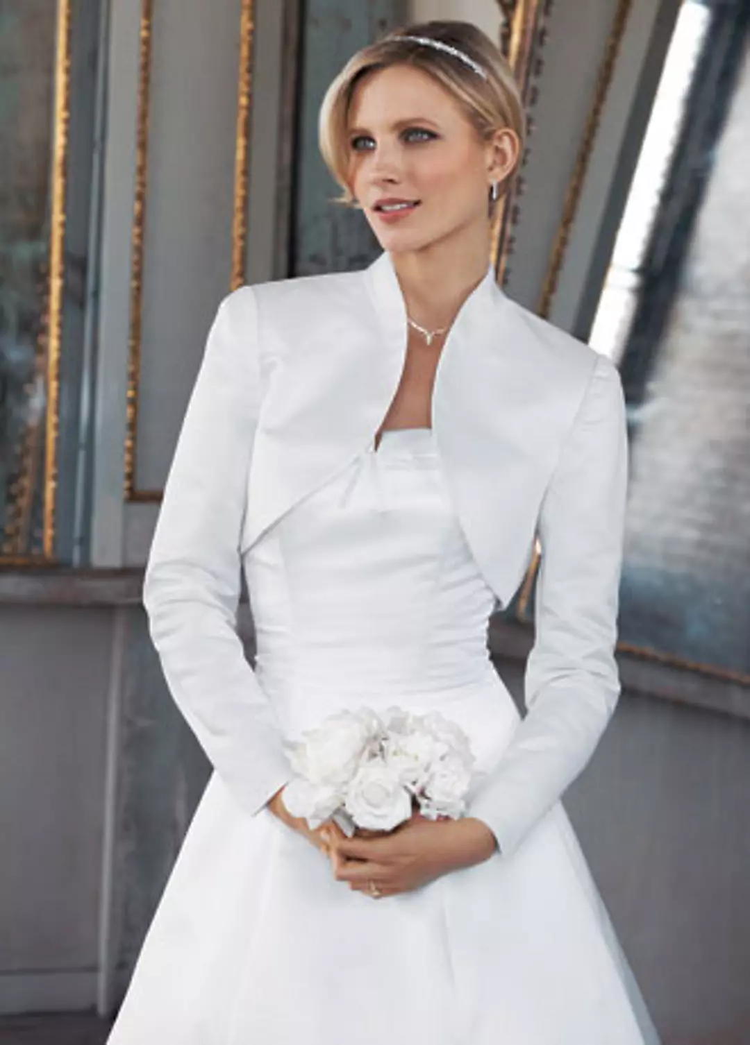 Long Sleeve Satin Bolero Jacket - Image 2