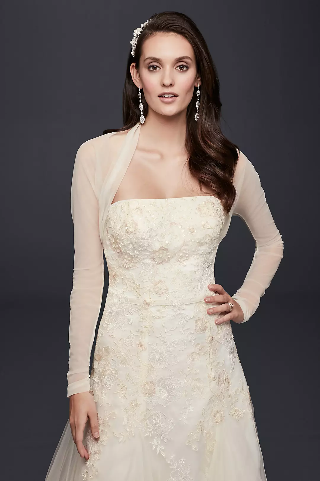 Long Sleeve Tulle Shrug - Image 9
