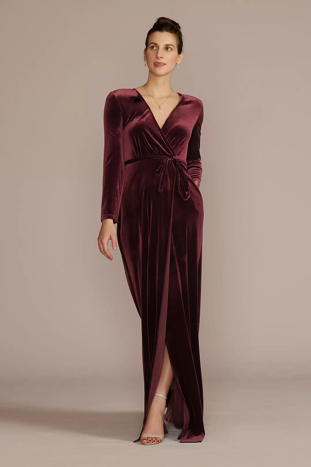 Long-Sleeve Velvet Dress - Image 13