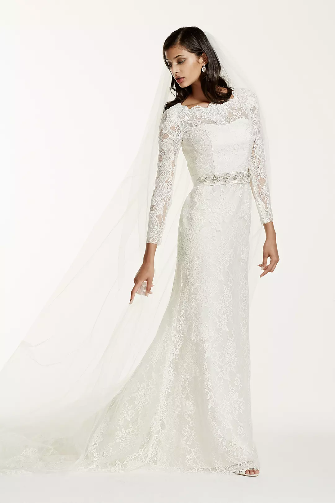 Long Sleeve Wedding Dress with Beaded Lace - Image 8
