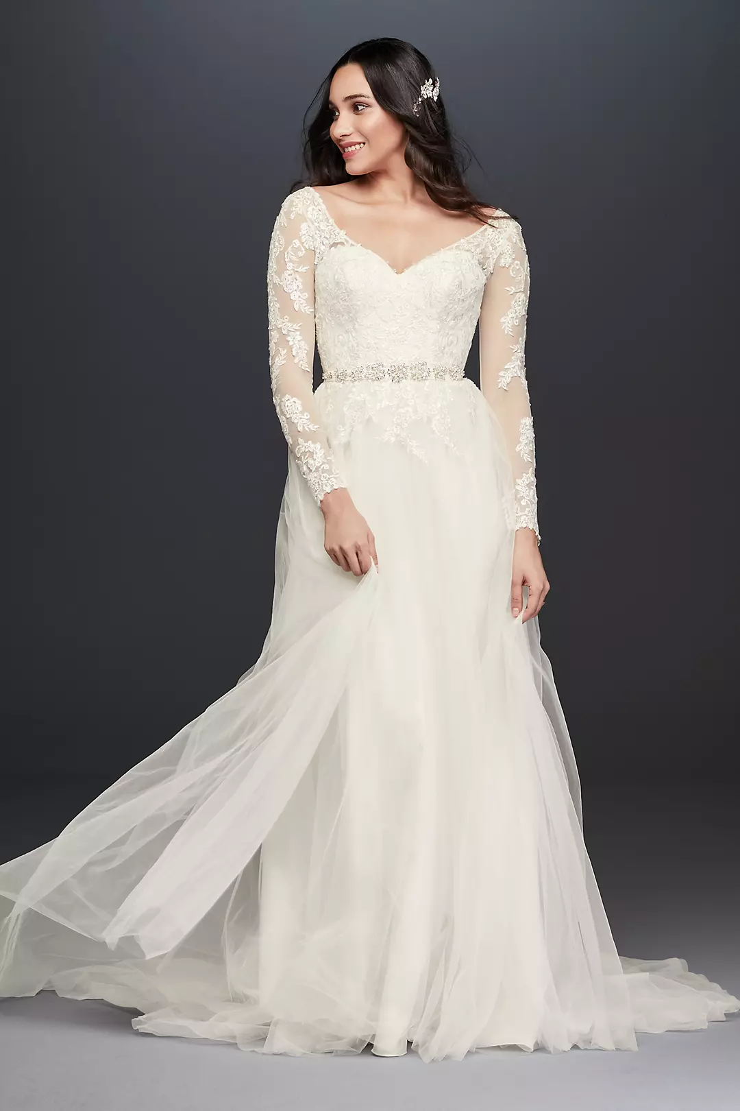 Long Sleeve Wedding Dress With Low Back - Image 18