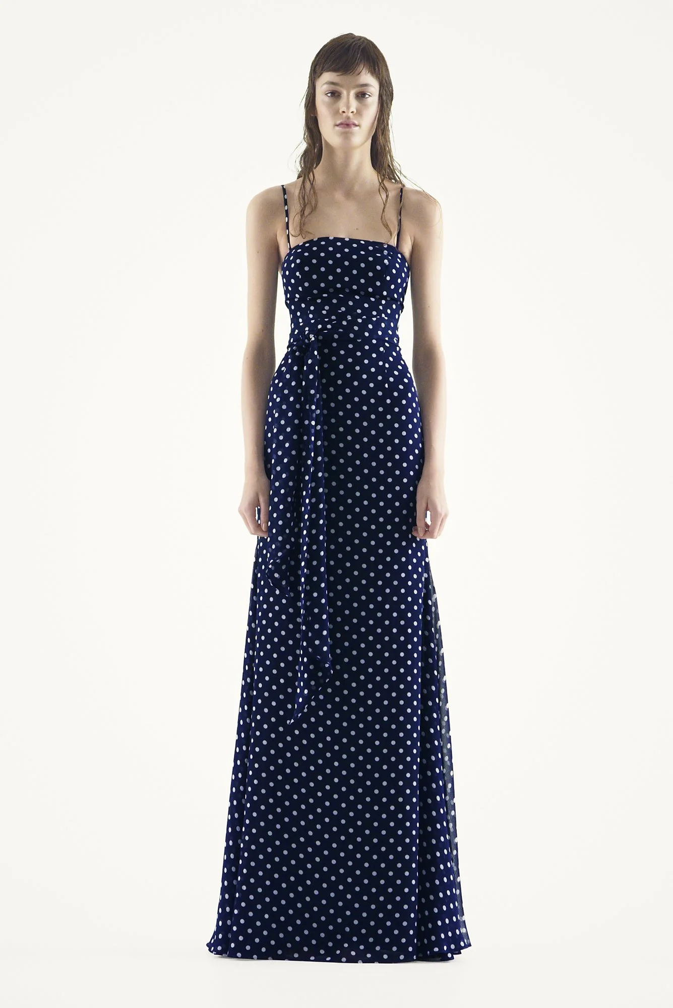 Long Spaghetti Strap Chiffon Dress