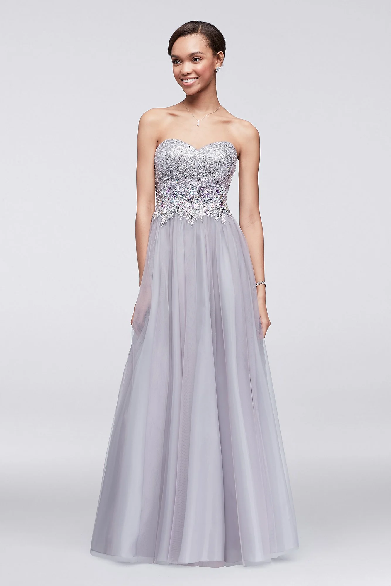 Crystal Beaded Strapless Ball Gown - Image 2