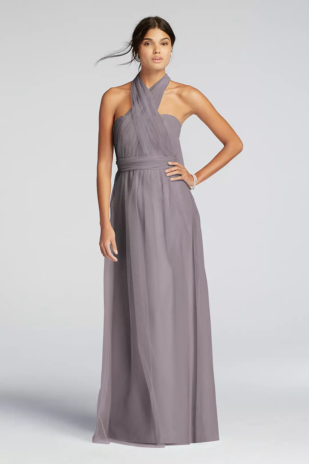 Long Tulle Convertible Bridesmaid Dress - Image 14