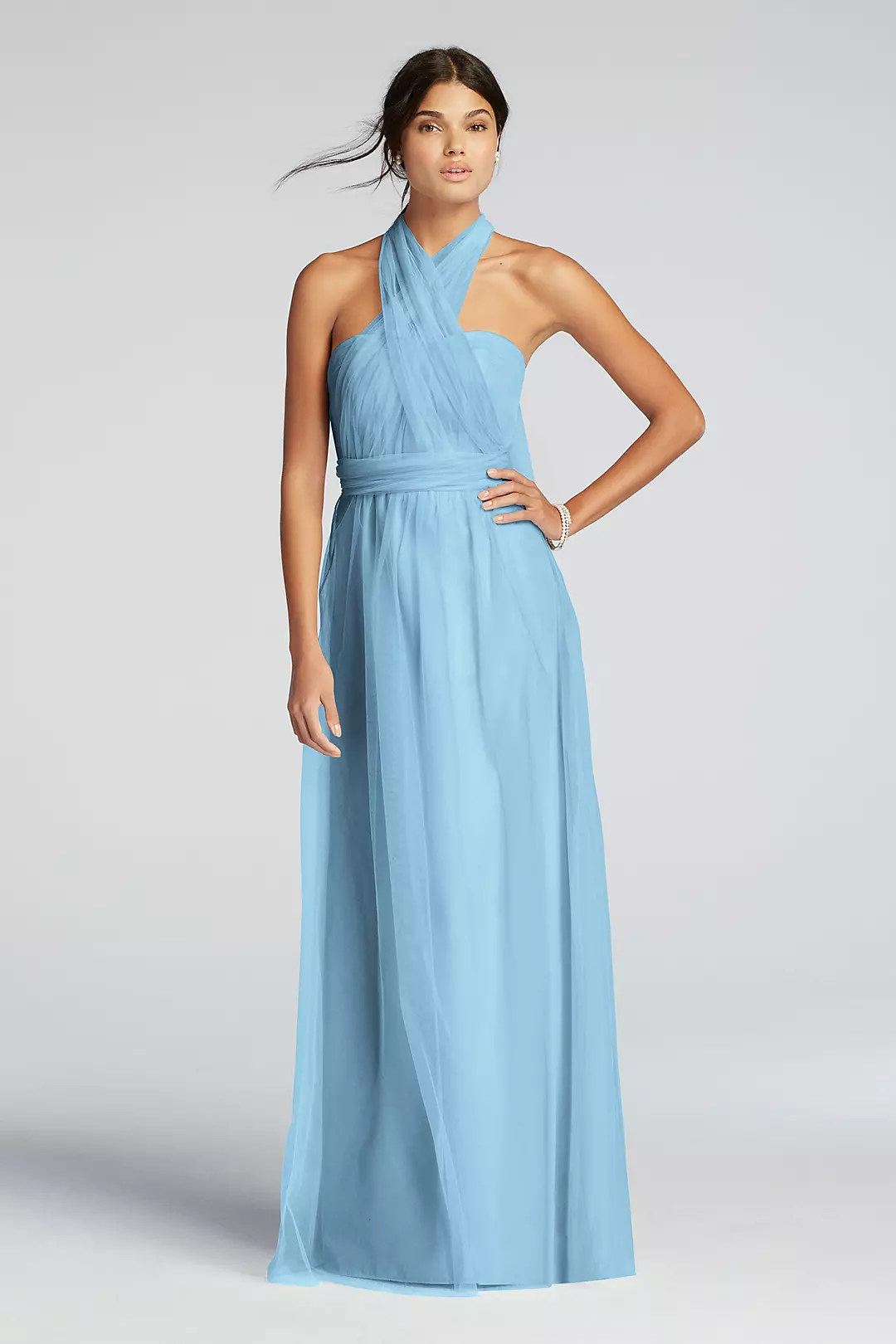 Long Tulle Convertible Bridesmaid Dress - Image 33