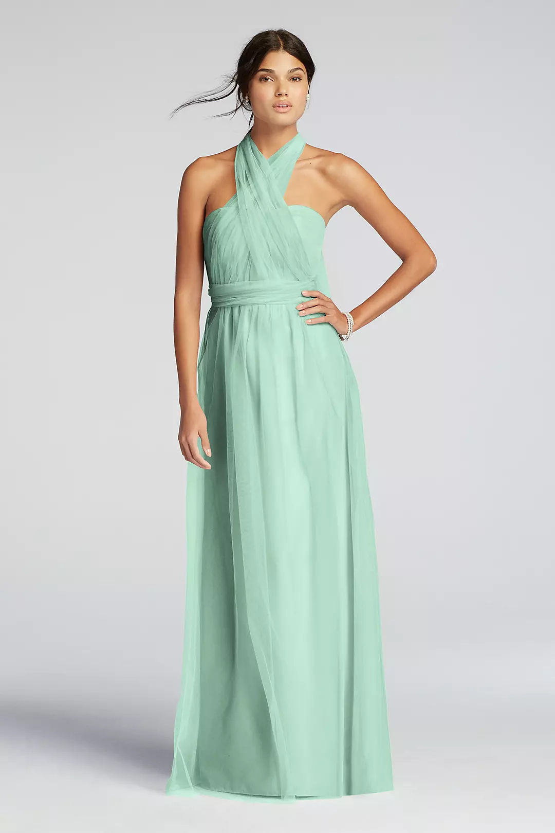 Long Tulle Convertible Bridesmaid Dress - Image 47
