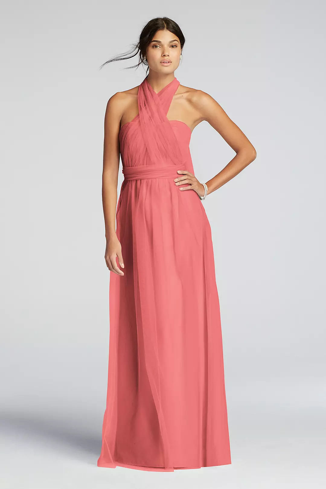 Long Tulle Convertible Bridesmaid Dress - Image 7