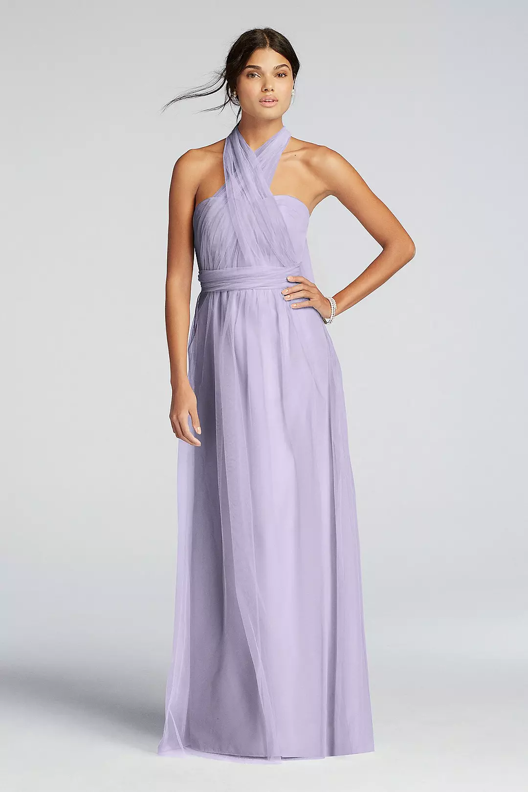 Long Tulle Convertible Versa Bridesmaid Dress