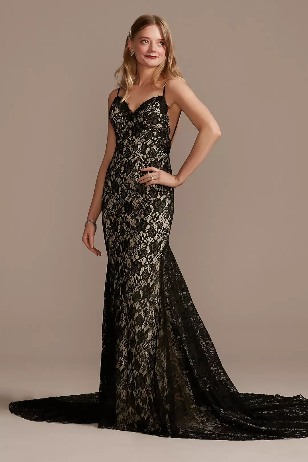 Low- Back Soft Lace Wedding Dress - Image 17