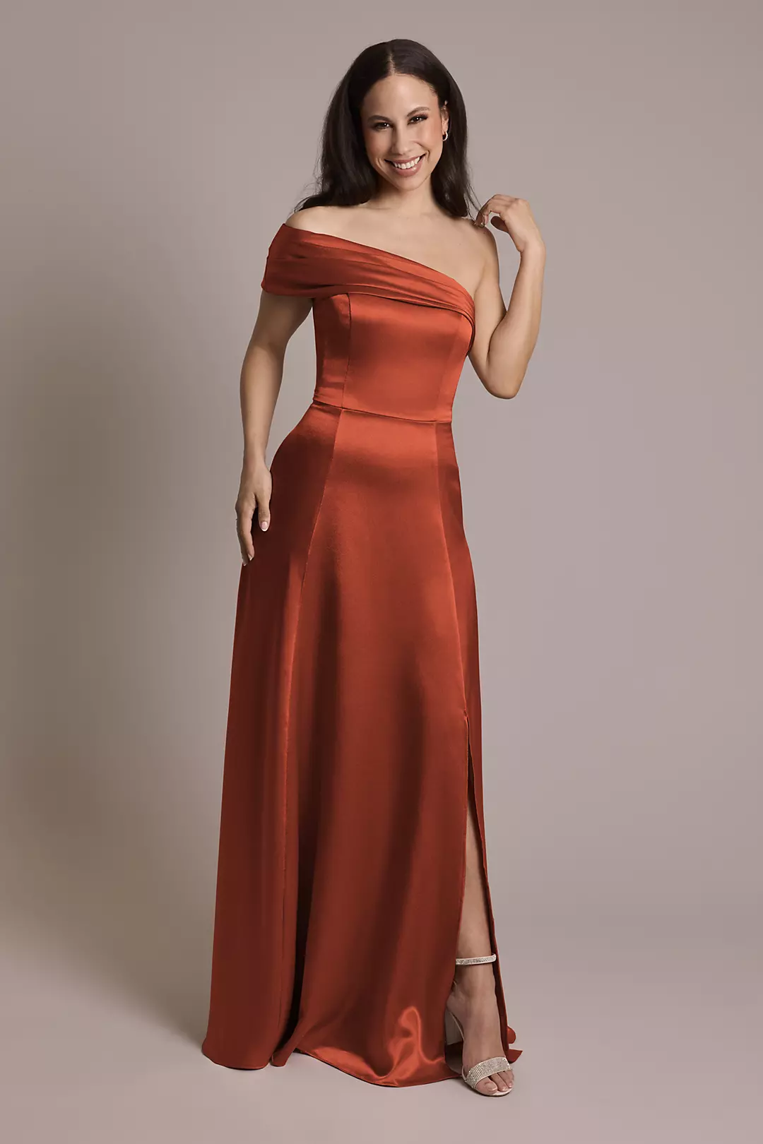 Luxe Charmeuse Asymmetrical Dress - Image 6