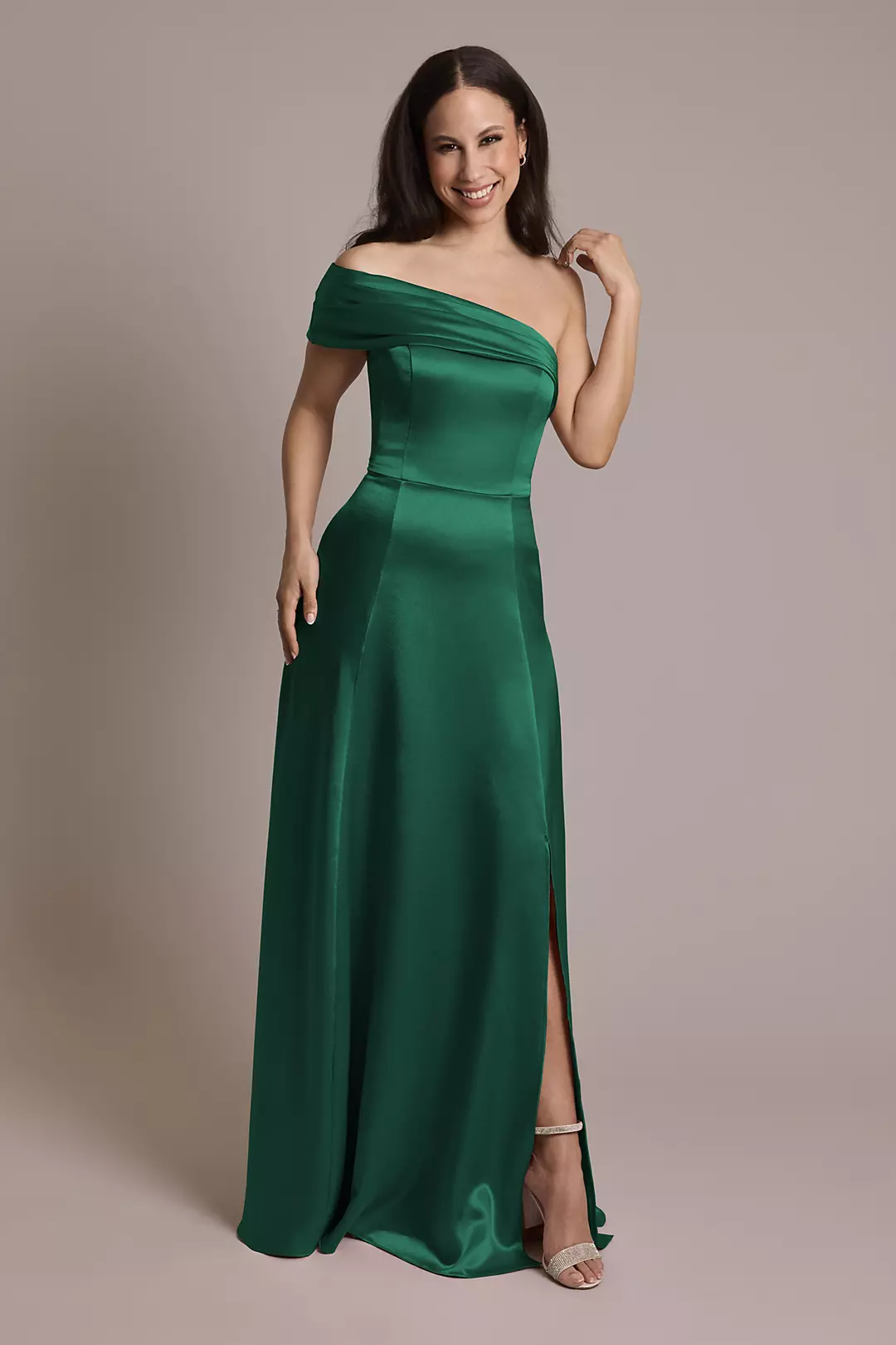 Luxe Charmeuse Asymmetrical Dress - Image 9