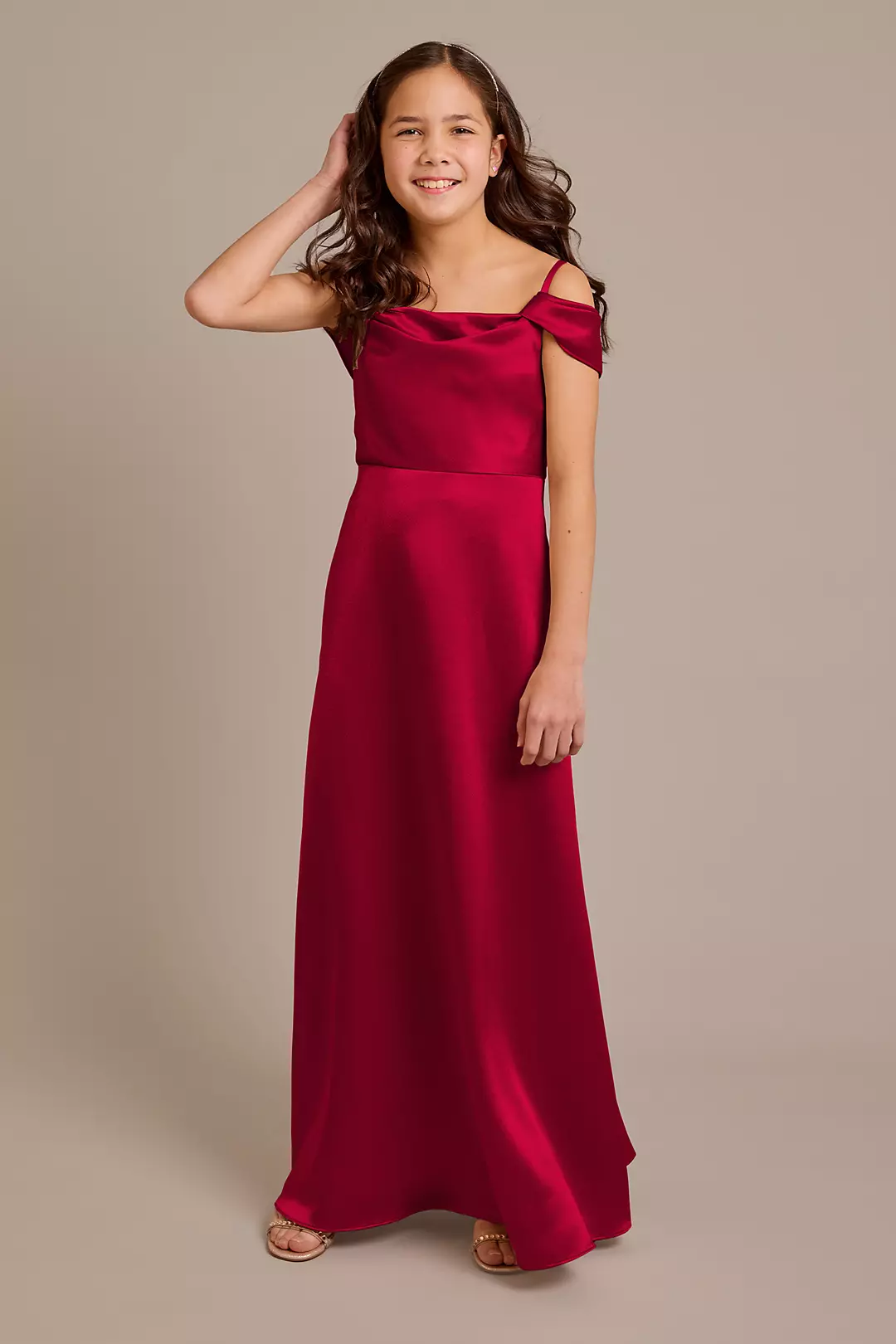 Luxe Charmeuse Cowl Swag Sleeve Dress - Image 18