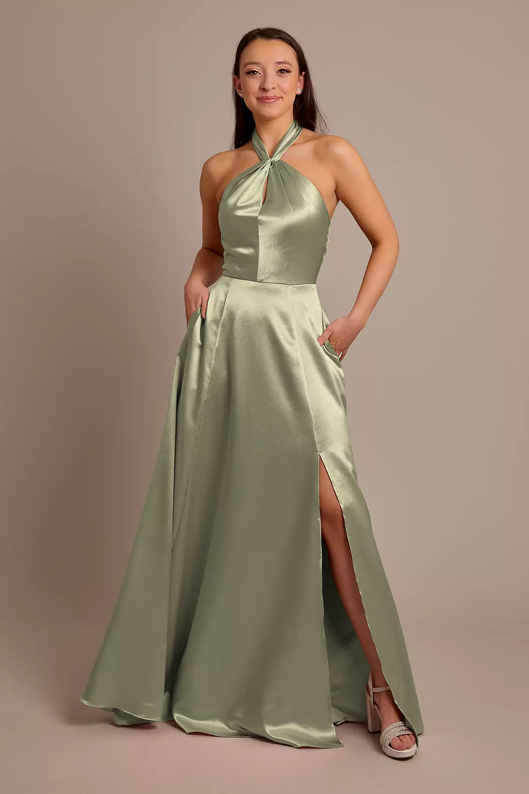 Luxe Charmeuse Halter Dress - Image 9
