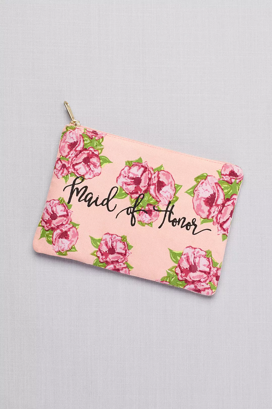 Maid of Honor Floral Canvas Pouch - Image 2