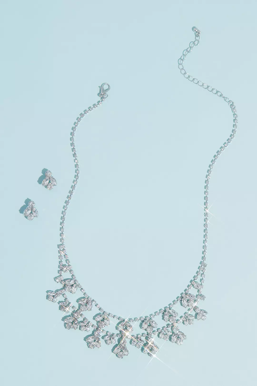Marquise Crystal Leaf Necklace and Earrings Set - Image 3