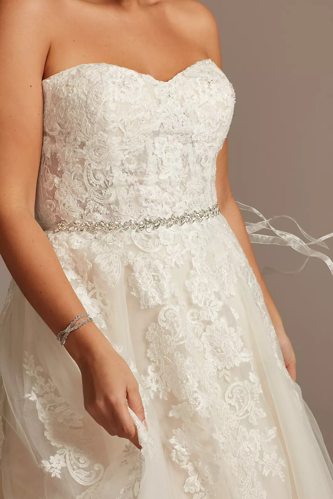 Marquise Cut Crystal and Pearl Leaflet Sash