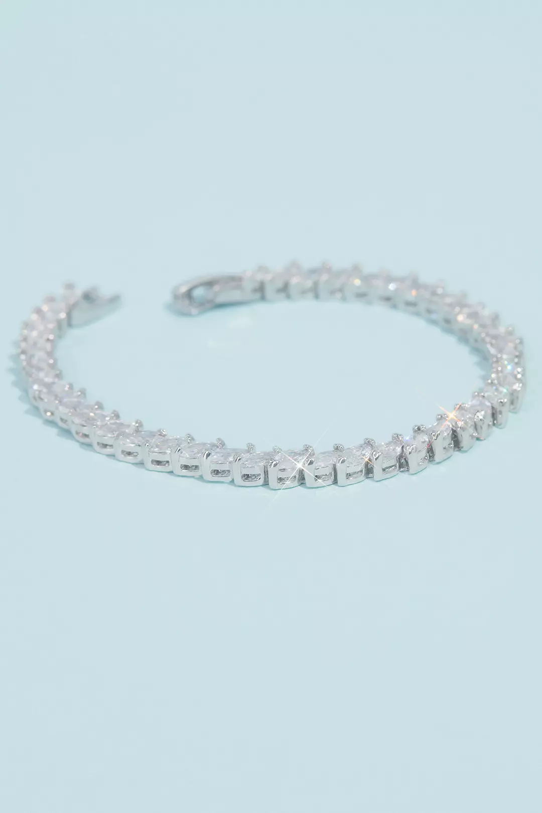 Marquise Cut Cubic Zirconia Tennis Bracelet - Image 2