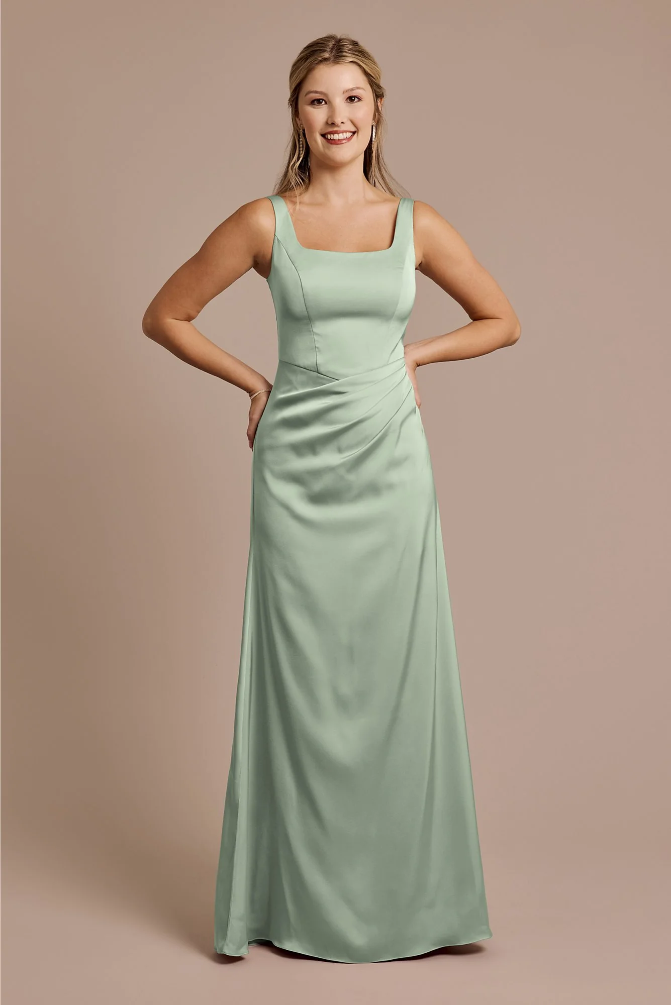 Matte Satin Basque Waist Tank Dress - Image 10