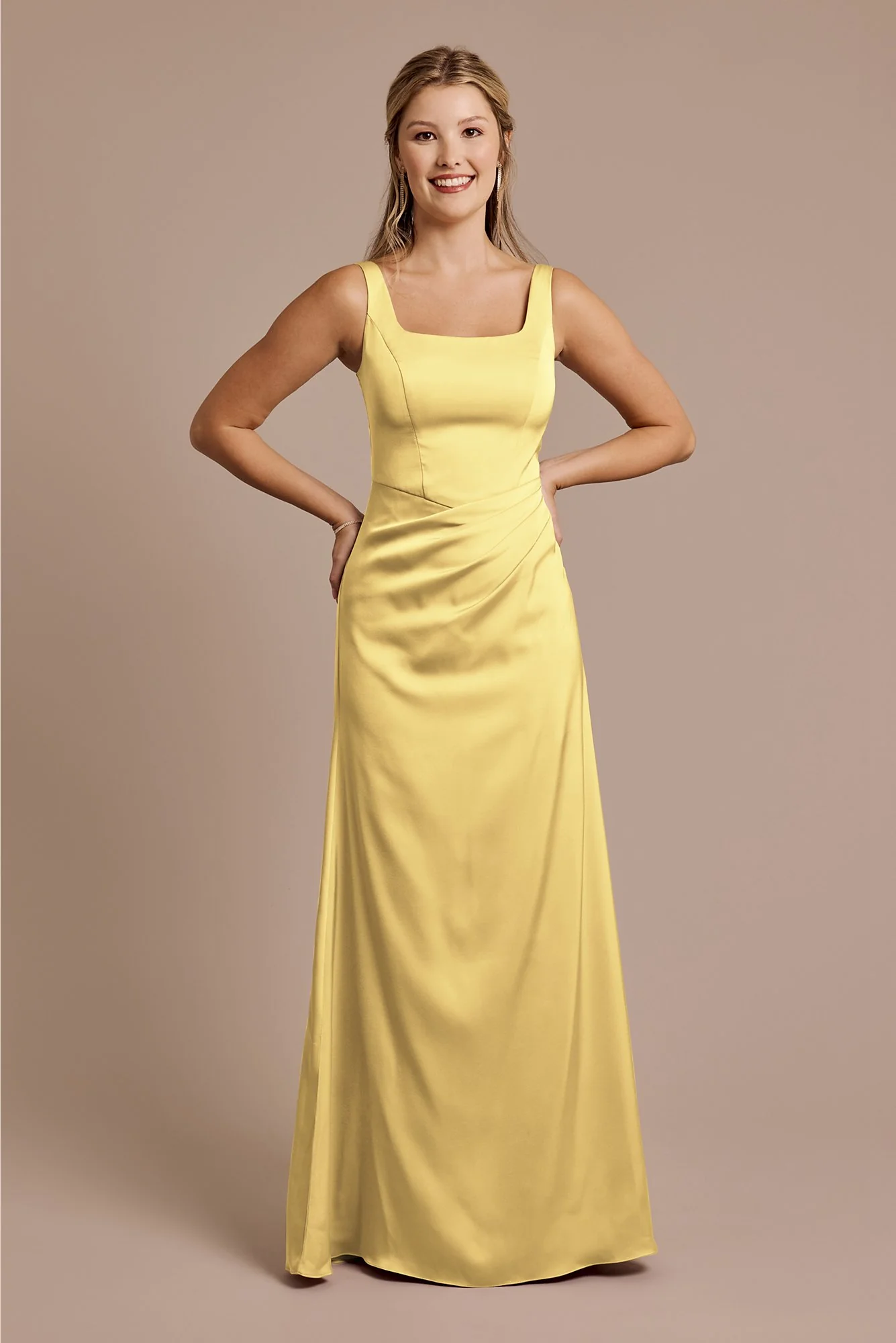 Matte Satin Basque Waist Tank Dress - Image 15