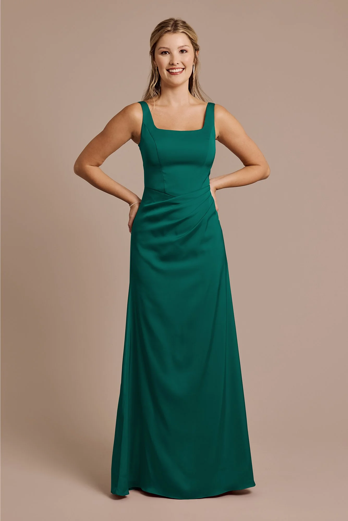 Matte Satin Basque Waist Tank Dress - Image 16