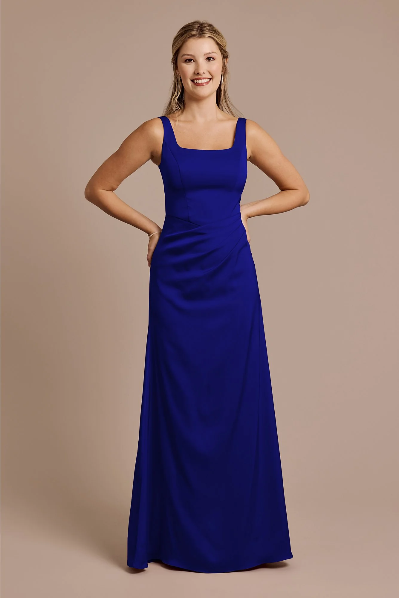 Matte Satin Basque Waist Tank Dress - Image 21