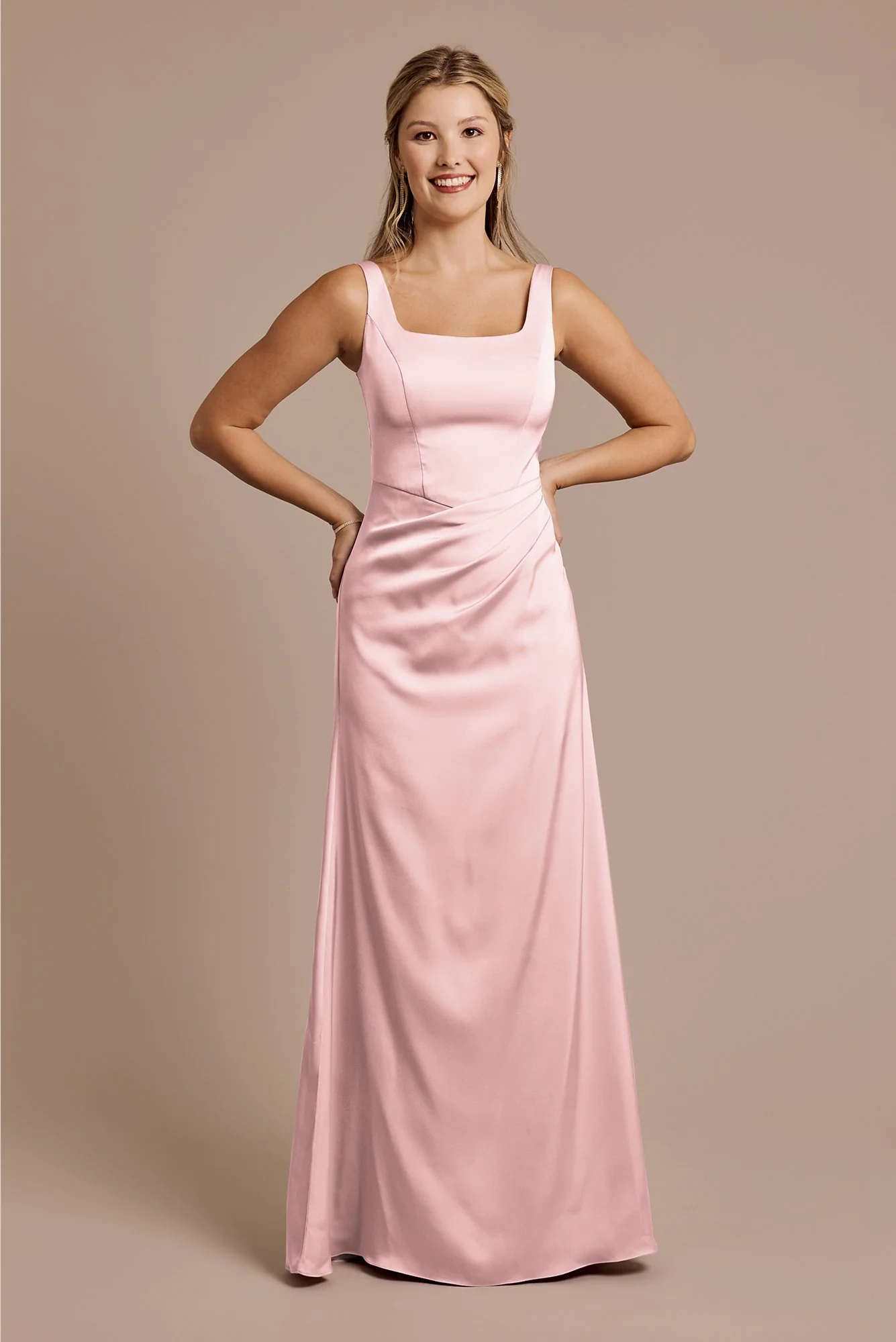 Matte Satin Basque Waist Tank Dress - Image 23