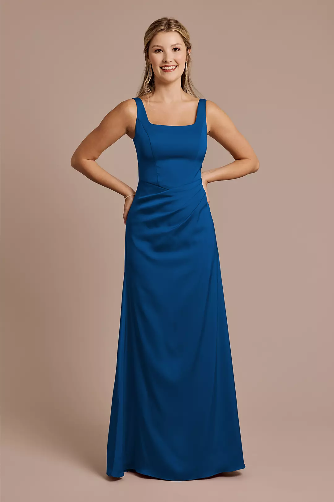 Matte Satin Basque Waist Tank Dress - Image 24