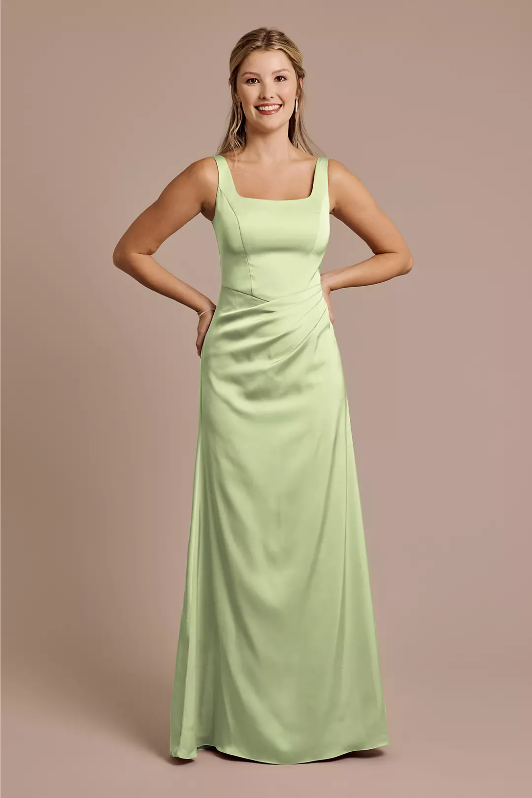 Matte Satin Basque Waist Tank Dress - Image 28