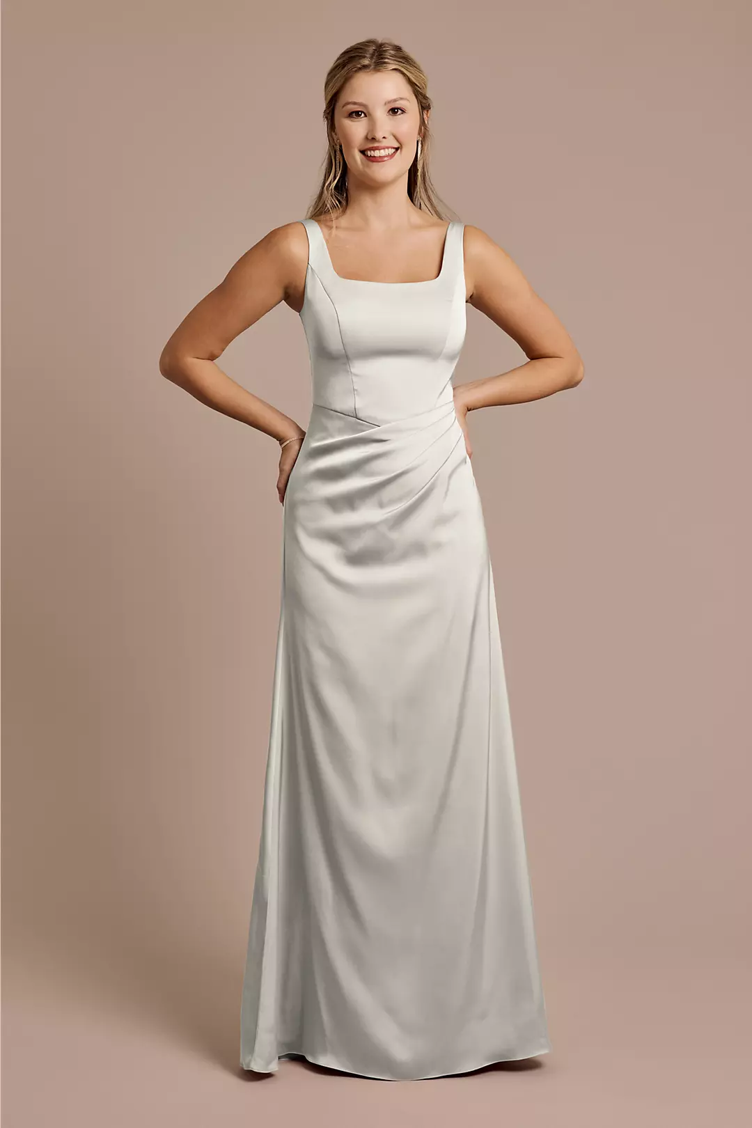 Matte Satin Basque Waist Tank Dress - Image 32